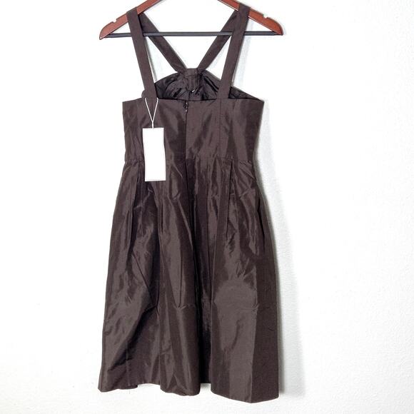 J.Crew Occasion Dress Silk Brown Size 2 NWT Minimalist Eveningwear - Picture 2 of 8